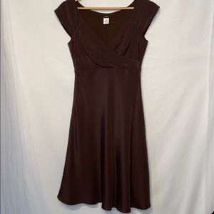 J. Crew Brown Silk Dress Size 2P